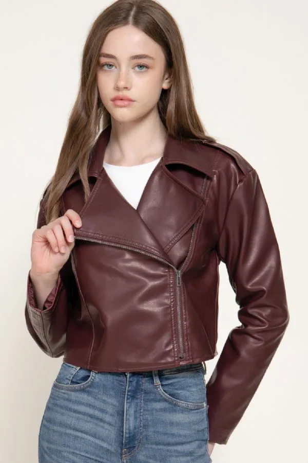 Chaqueta De Piel Sintetica Corta J14588