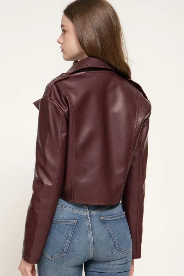 Chaqueta De Piel Sintetica Corta J14588
