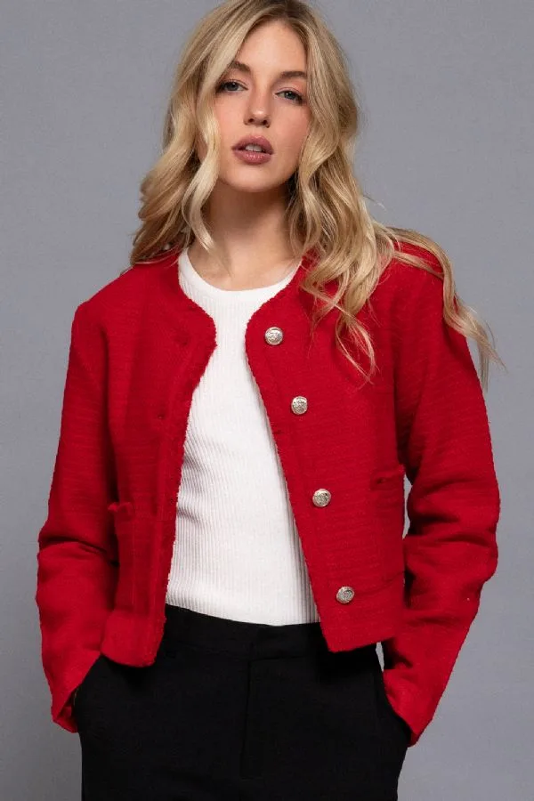 Chaqueta De Tweed Con Botones J14810