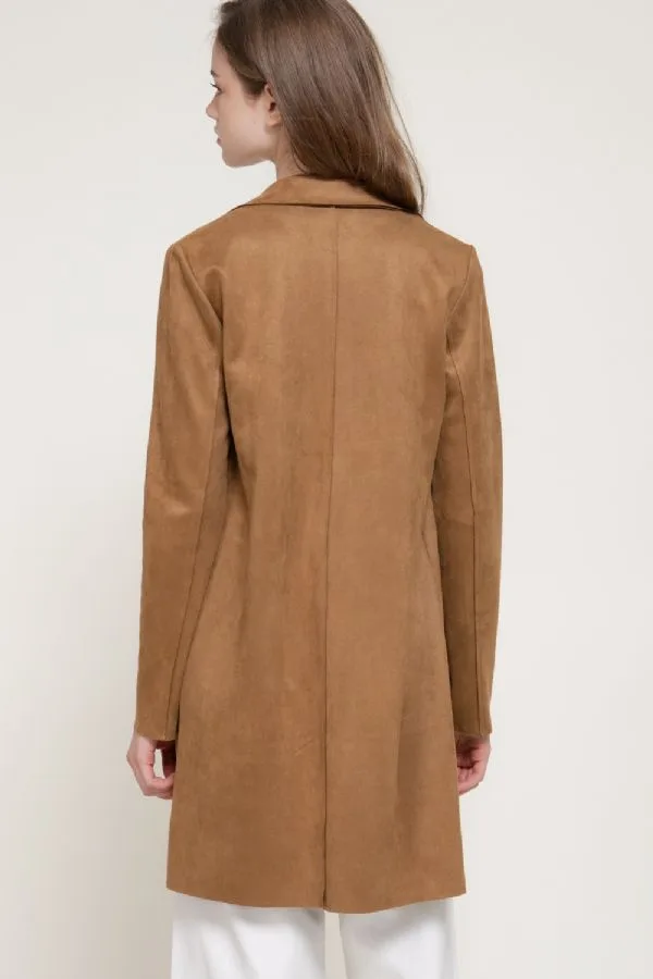Ensamble Largo Casual Efecto Gamuza Con Solapas Para Dama – Modelo J12293