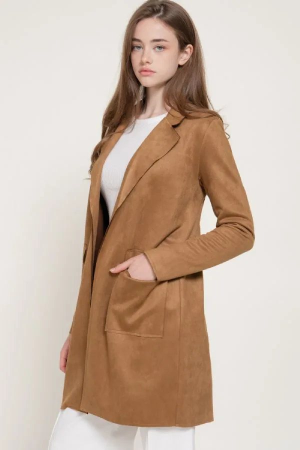 Ensamble Largo Casual Efecto Gamuza Con Solapas Para Dama – Modelo J12293