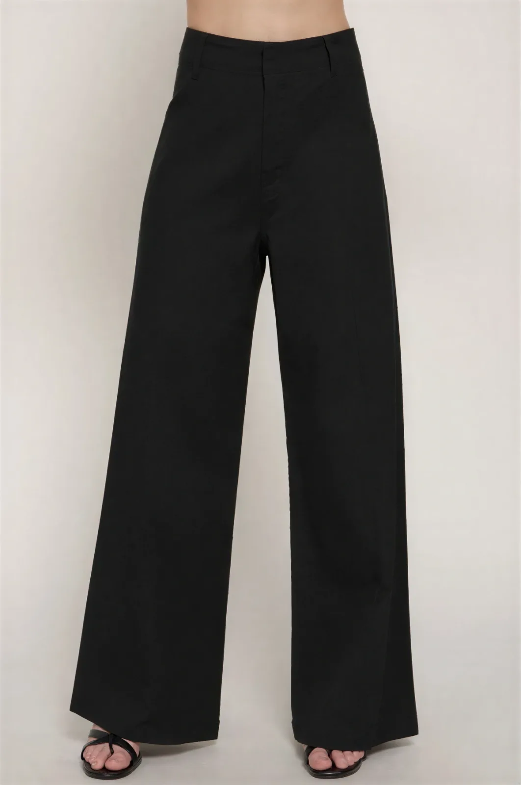 Pantalón Casual Wide Leg Negro Tiro Alto Para Mujer – Modelo P15273
