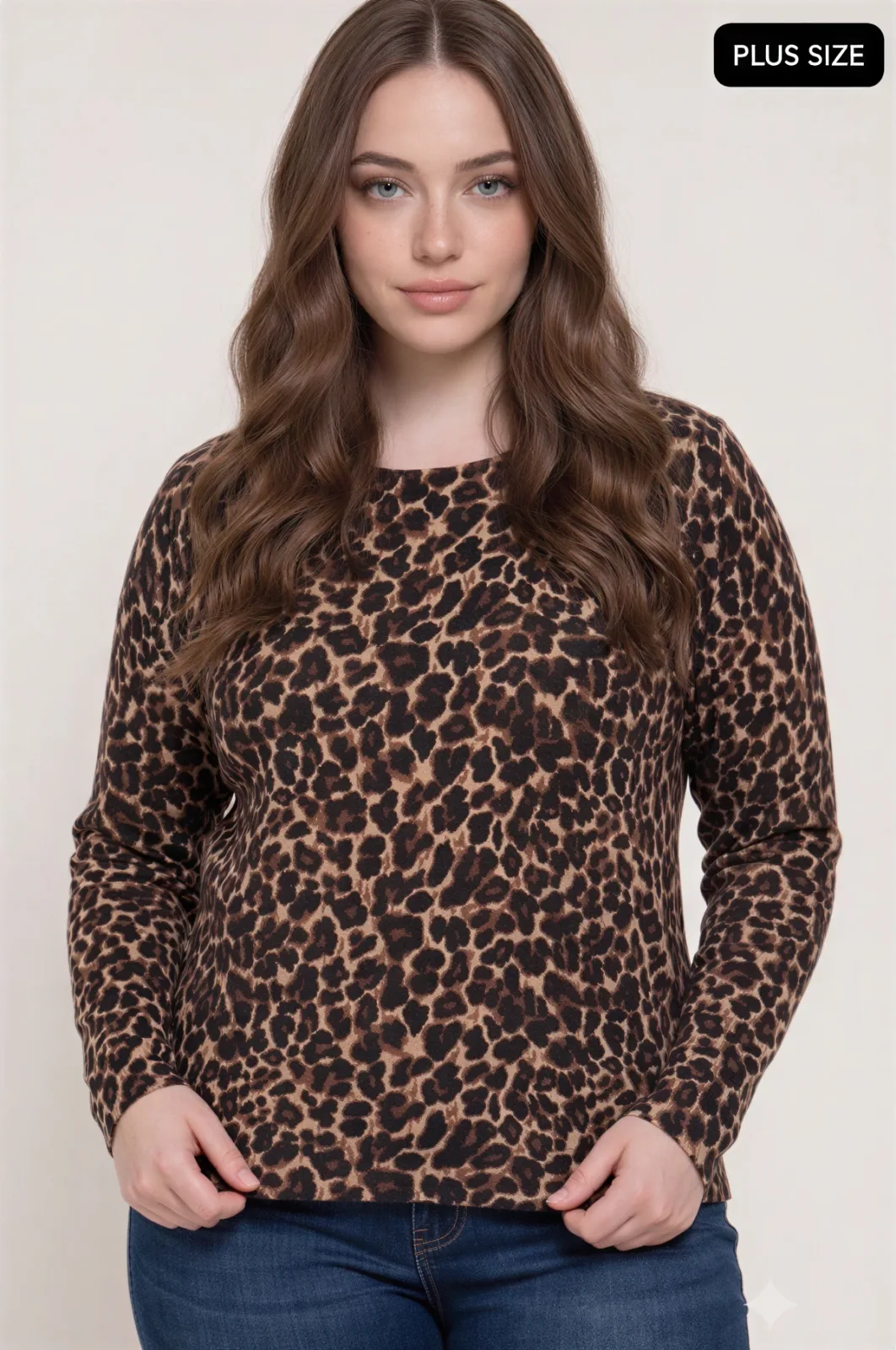 Suéter Casual Con Estampado De Leopardo Plus Size Para Dama – Modelo Sw75510