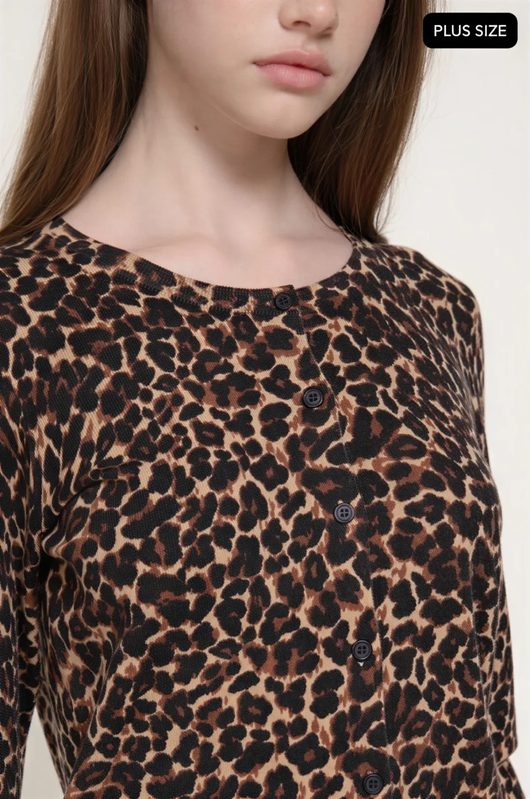 Suéter Delgado Abotonado Animal Print Leopardo Dama – Modelo Sw75519