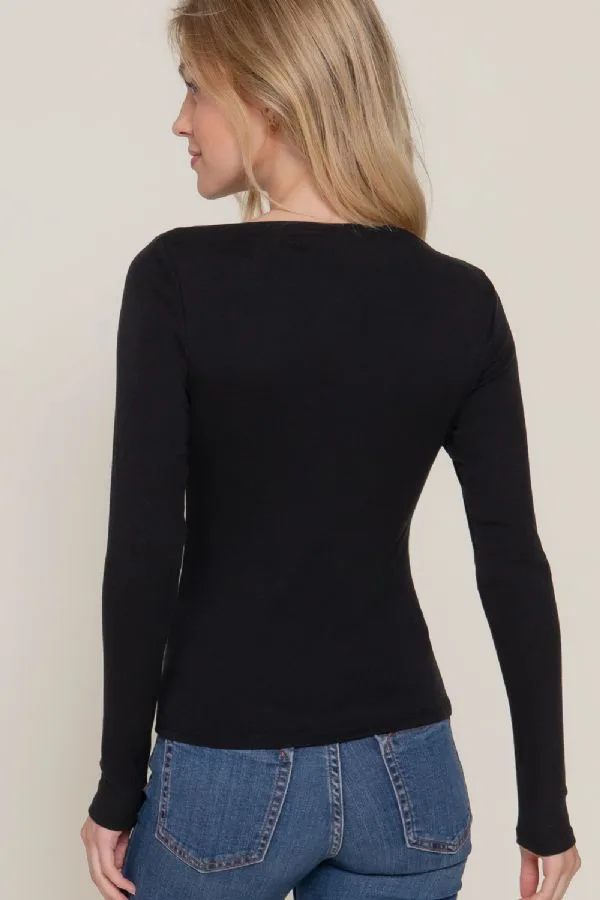 Blusa Casual De Punto Acanalado Escote Barco Para Dama – Modelo T14040