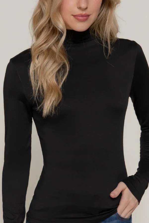 Playera Manga Larga De Cuello Cisne Y Ajuste Stretch Para Mujer – Modelo T14499