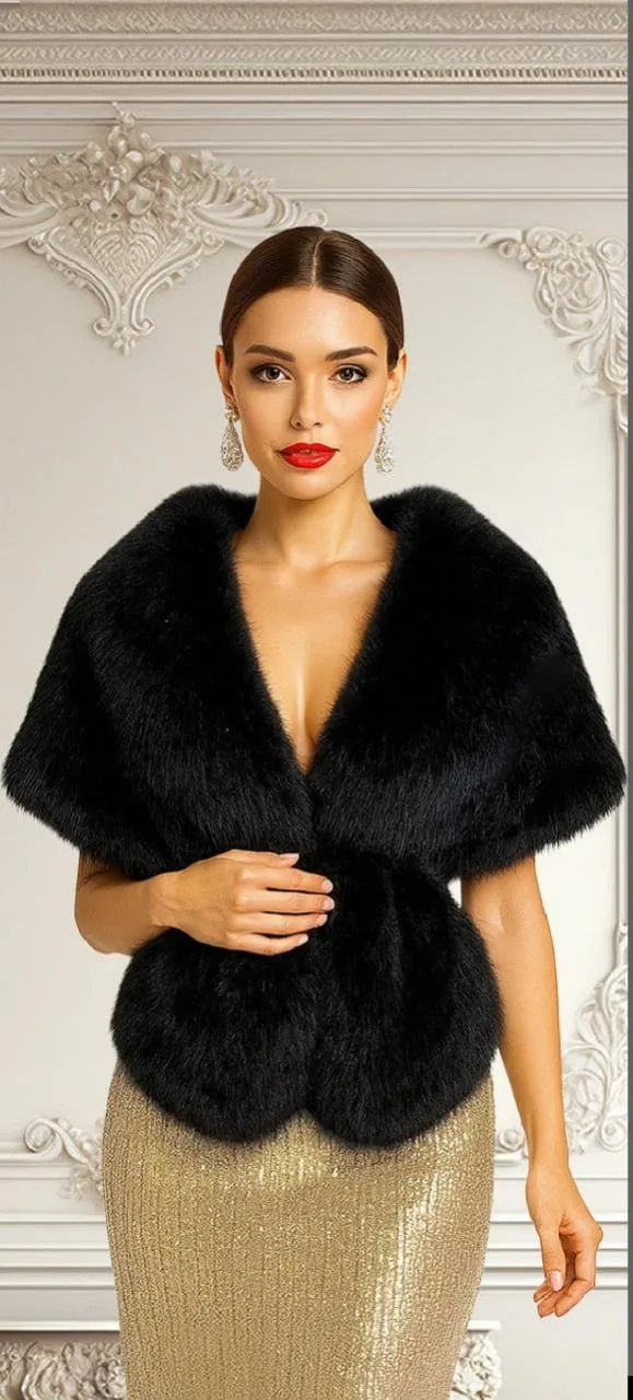 Estola De Piel Sintética Para Vestido De Gala Y Fiesta – Modelo 200307