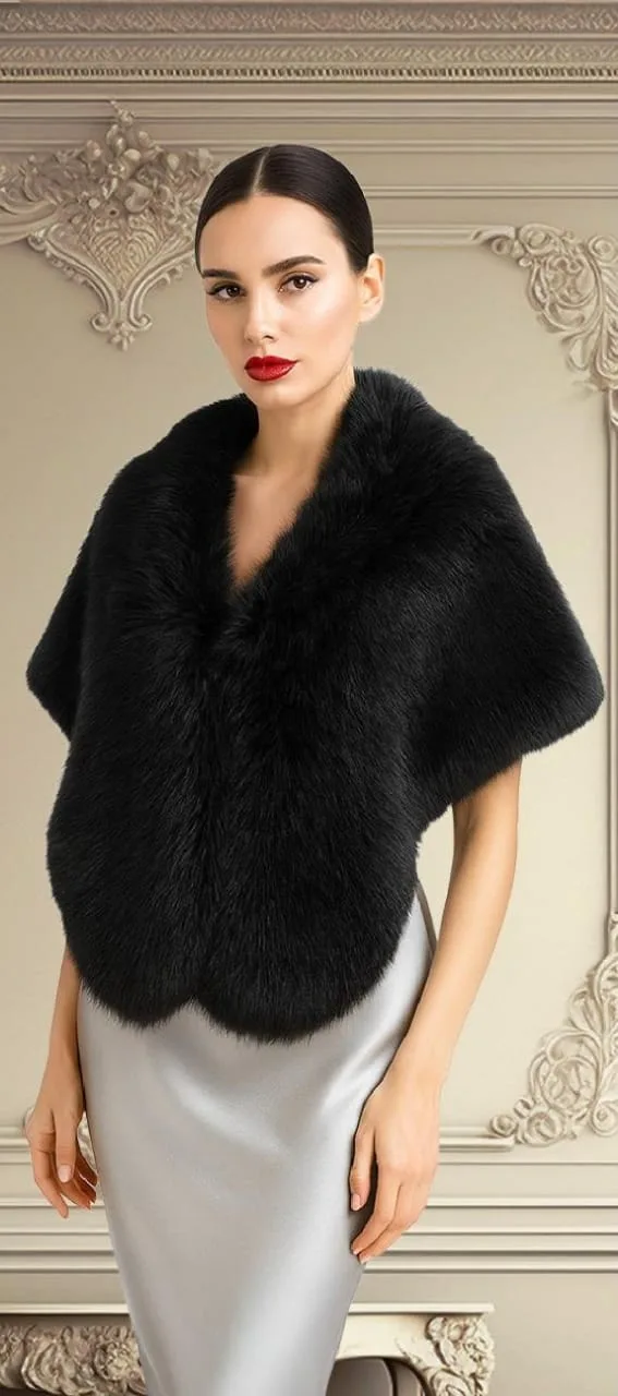 Estola Elegante De Piel Sintética Para Fiesta Y Gala – Modelo 200301