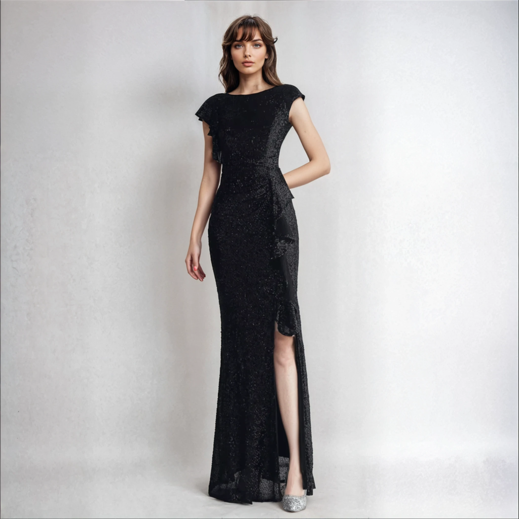 Vestido negro dama Ev616