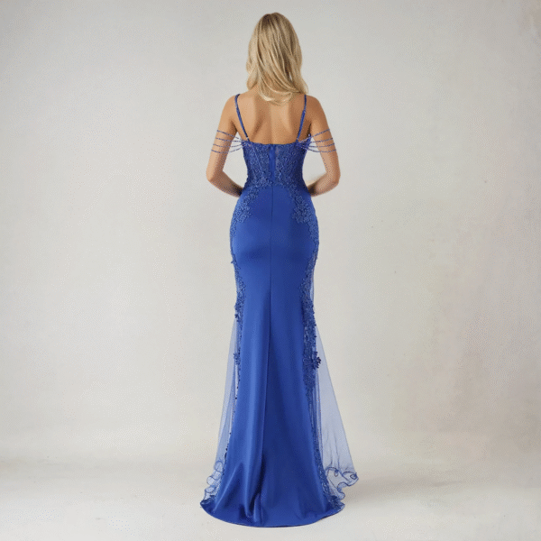 Vestido Largo de Fiesta con Detalles de Encaje Modelo EV805 - Imagen 4