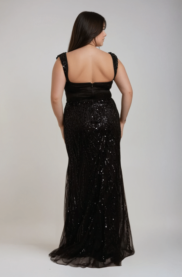 Vestido Largo Curvy de Lentejuelas – Modelo EV720 - Imagen 3